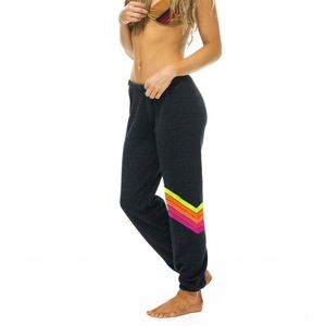 WOMEN'S CHEVRON 5 SWEATPANTS - CHARCOAL NEON